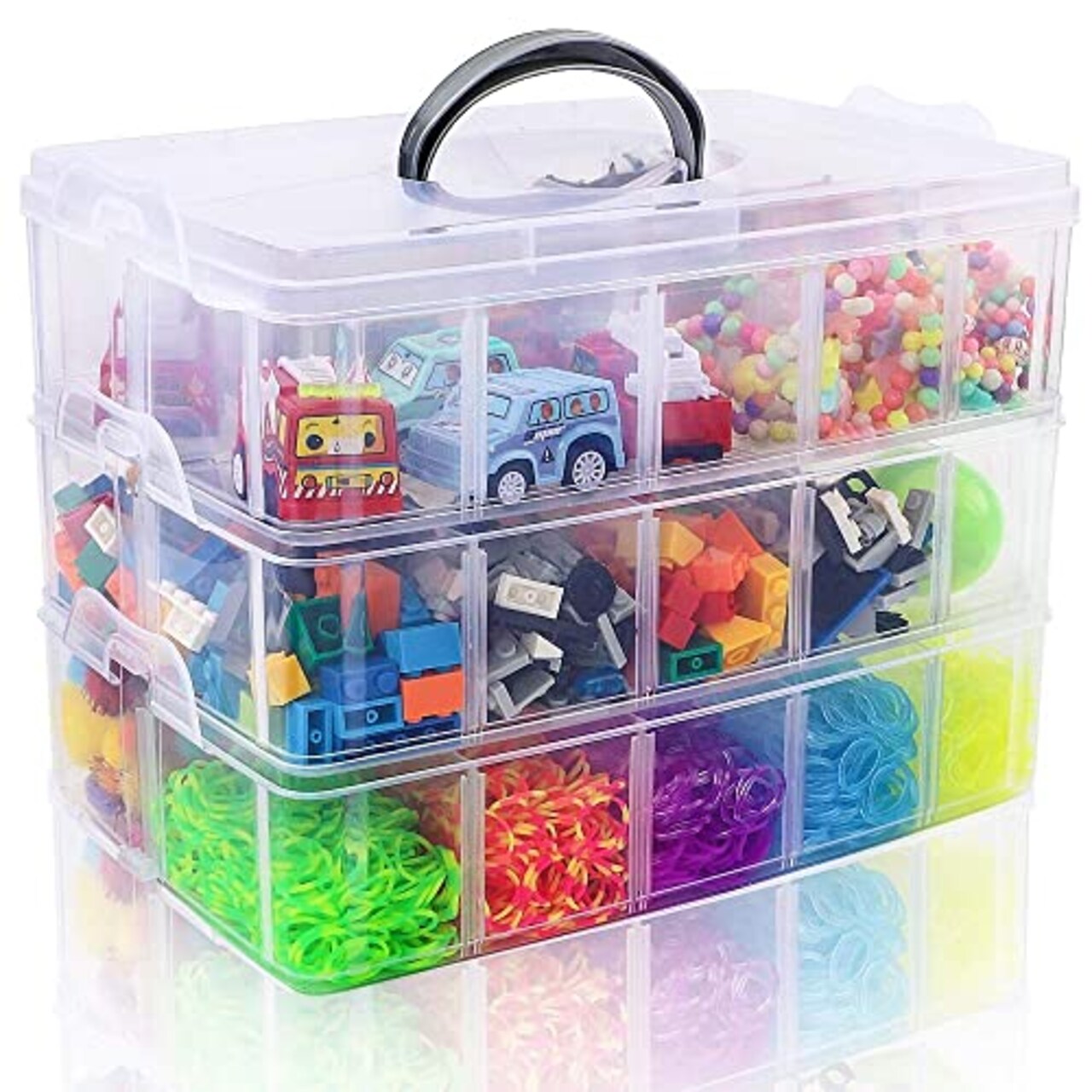 SGHUO 3-Tier Stackable Storage Container Box Bead Organizers and